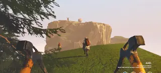 Sunset Summit – mehrere Kletterer nähern sich gemeinsam einer schwebenden Felsinsel