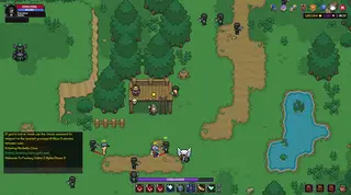 Fantasy Online 2 – mehrere Pixel-Art-Spielfiguren in einer bewaldeten Spielwelt