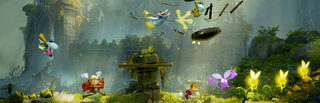 Rayman Legends Retold mit Rayman und Globox in einer farbenfrohen 3D-Spielwelt