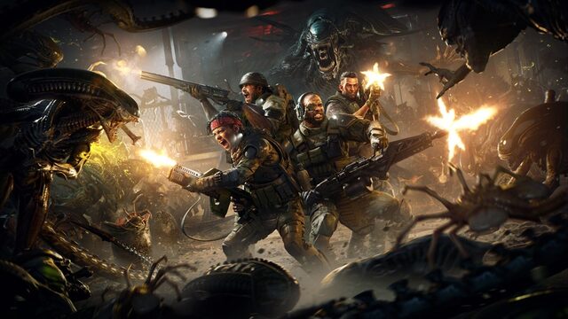 Aliens: Fireteam Elite 2 – offizielles Xbox-Motiv mit Colonial Marines und Xenomorphs.