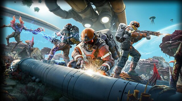 Exterminauts – offizielles Steam-Hero-Motiv.