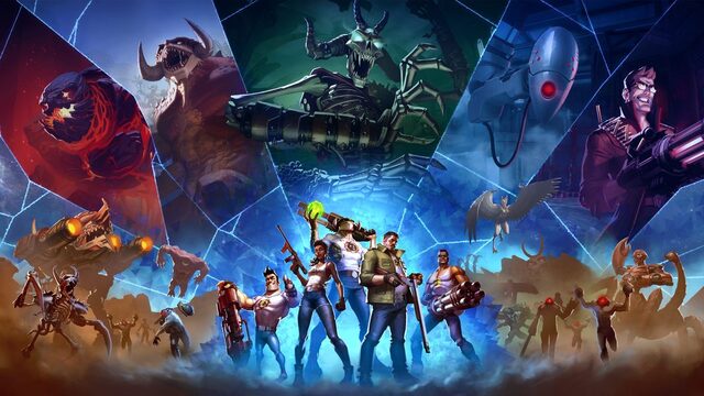 Serious Sam: Shatterverse – offizielles PlayStation-Motiv zum Koop-Roguelite-Shooter.