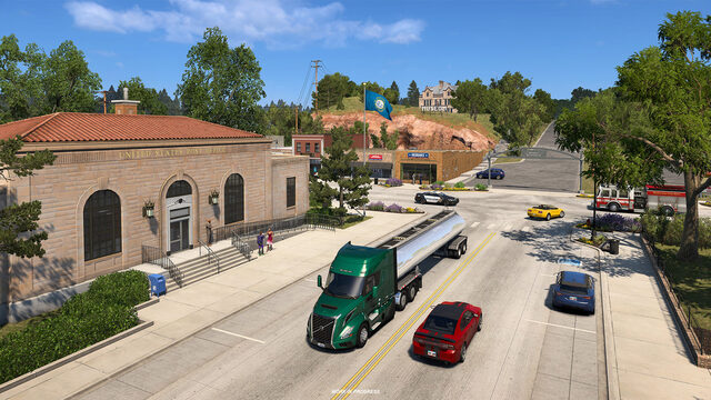 American Truck Simulator: Lkw auf einer Straße in Hot Springs im South-Dakota-DLC