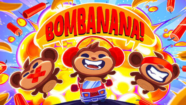 BOMBANANA! – offizielles Key-Art mit den drei Koop-Affen