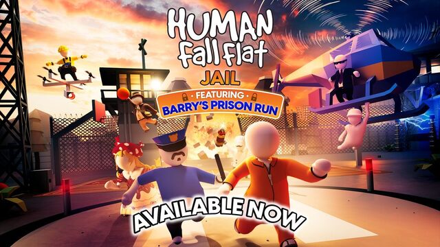 Human Fall Flat – Szene aus dem Jail-Level mit Barry’s Prison Run
