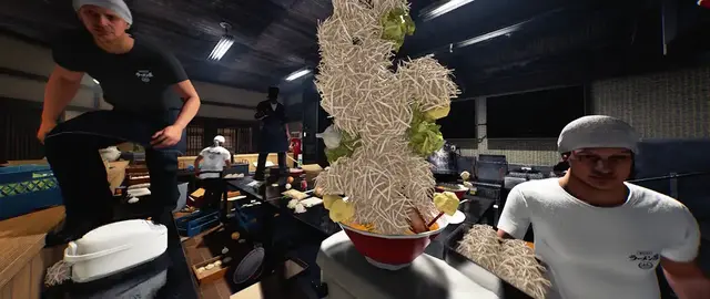 Mehrere Spieler arbeiten gemeinsam in der Küche von Japanese Ramen Simulator