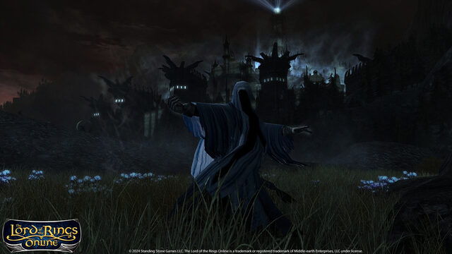 Der Herr der Ringe Online – Ringgeist vor einer dunklen Festung auf den legendären Welten Angmar und Mordor