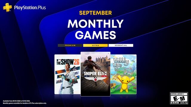 PlayStation Plus September 2026 mit Sniper Elite: Resistance, Wobbly Life und weiteren Monatsspielen