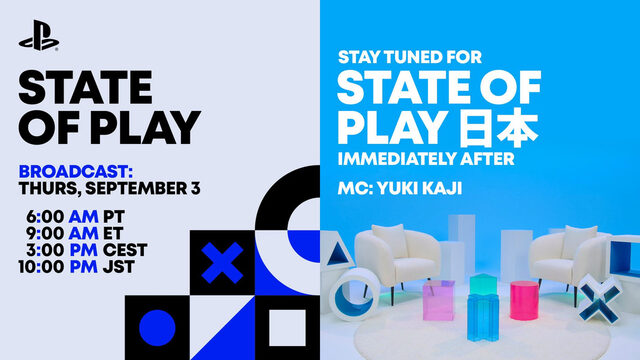 State of Play und State of Play Japan – offizielles PlayStation-Motiv zum 3. September 2026