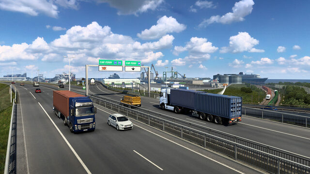 Euro Truck Simulator 2 – Lastwagen auf einer Straße