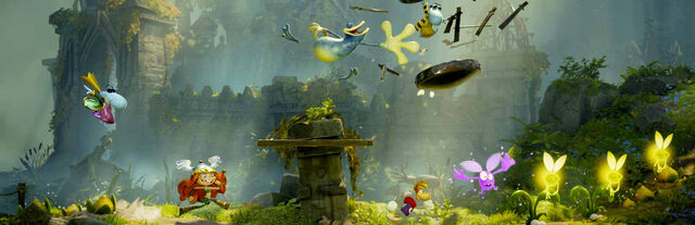 Rayman Legends Retold mit Rayman und Globox in einer farbenfrohen 3D-Spielwelt